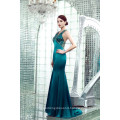 JC24 Wholesale Cap Sleeve V Neckline Beaded Sheath Emerald Green Evening Dress